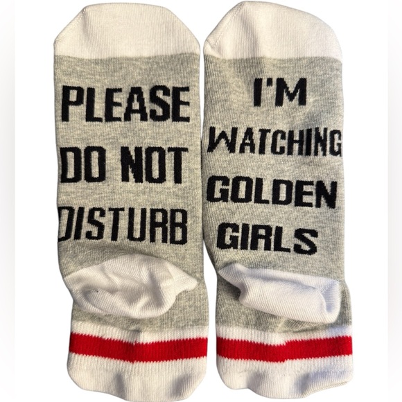 Golden Girls “Please Do Not Disturb” NWOT Gray and Red Casual Socks! - Picture 5 of 6